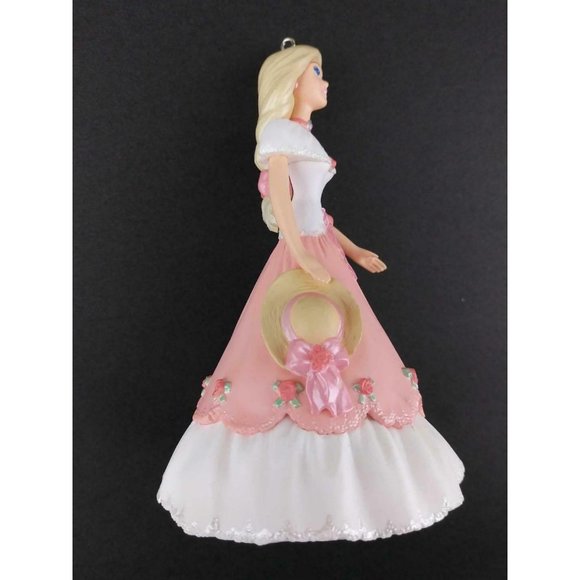 Barbie Hallmark Springtime ornament vintage 1997 New In Box Pink dress roses - Picture 3 of 12